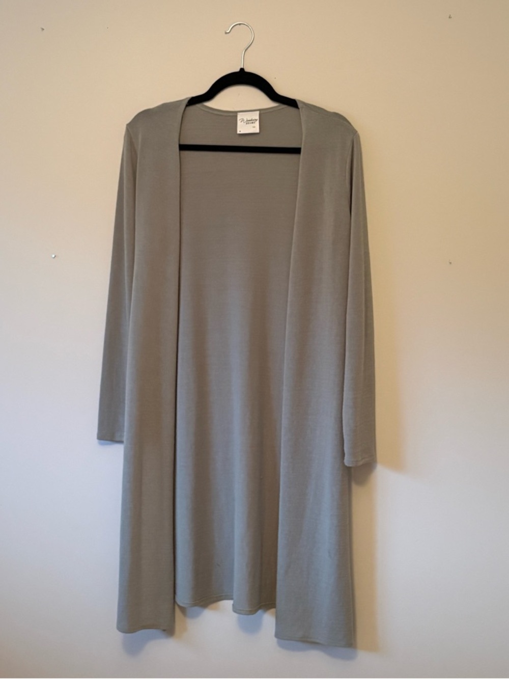 Light Gray Open-Front Duster Cardigan - Picture 1 of 6